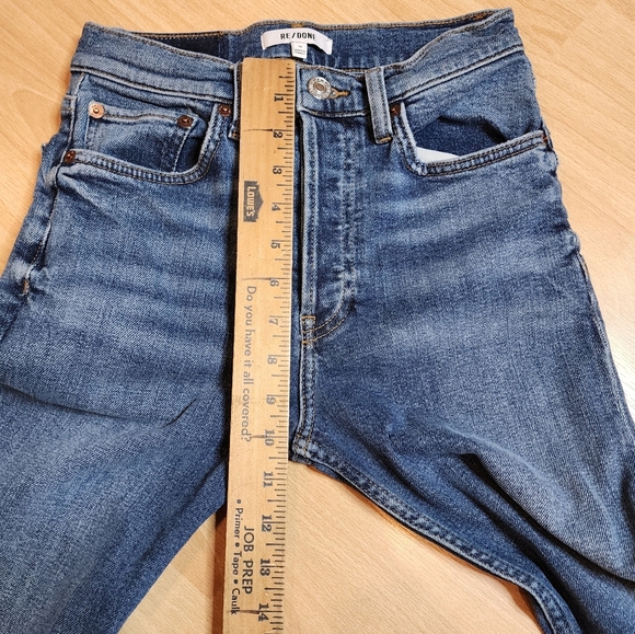 REDONE Ankle Crop Jeans Dusk Destroy Button Fly Womens Size 26 (2) - Picture 8 of 15